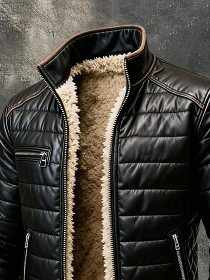 Isaac | Black Padded Jacket with Soft Inner Lining