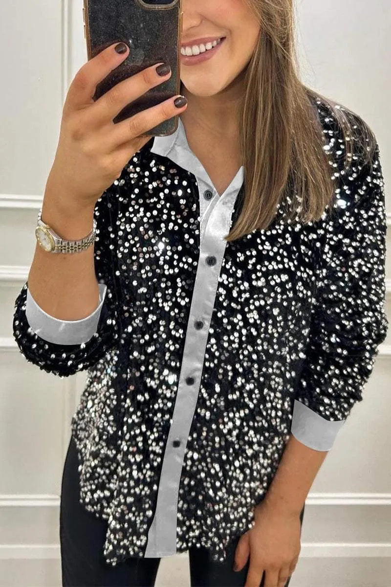 Valeria | Premium Sequin Glam Shirt