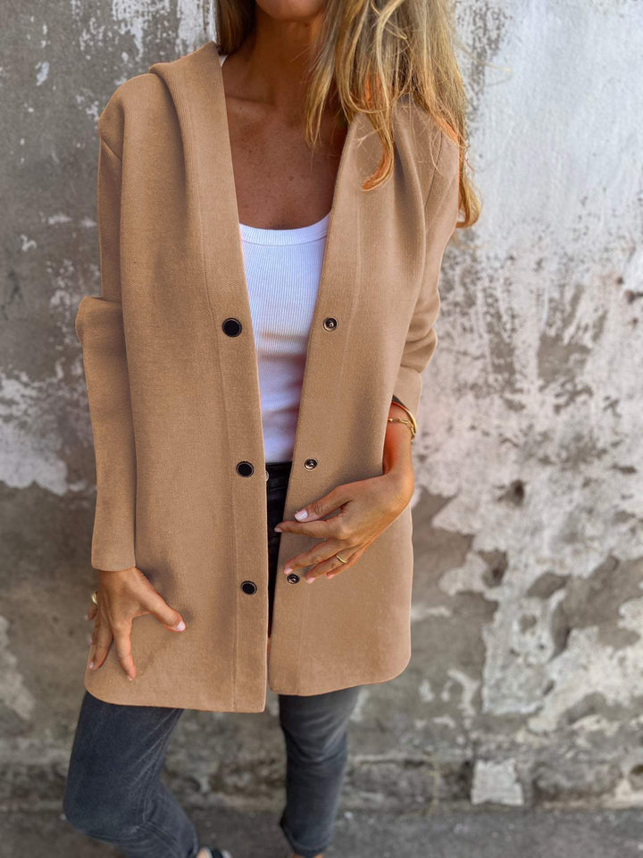 Clara | Soft Hooded Button Jacket