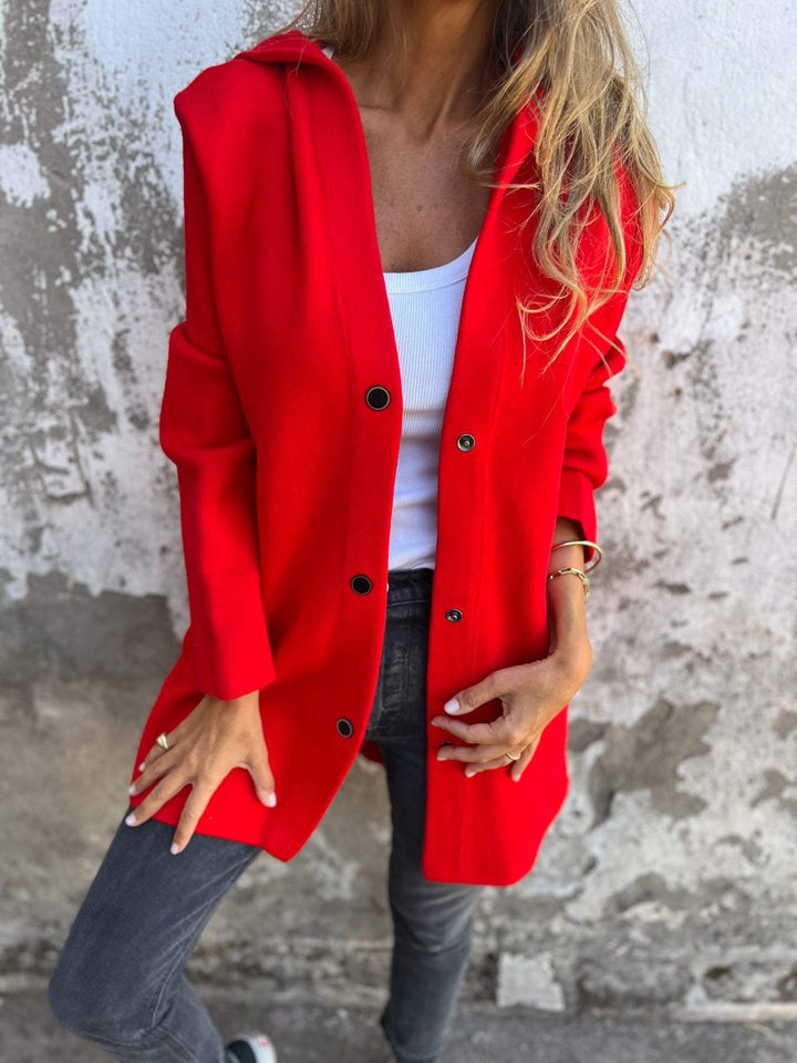 Clara | Soft Hooded Button Jacket