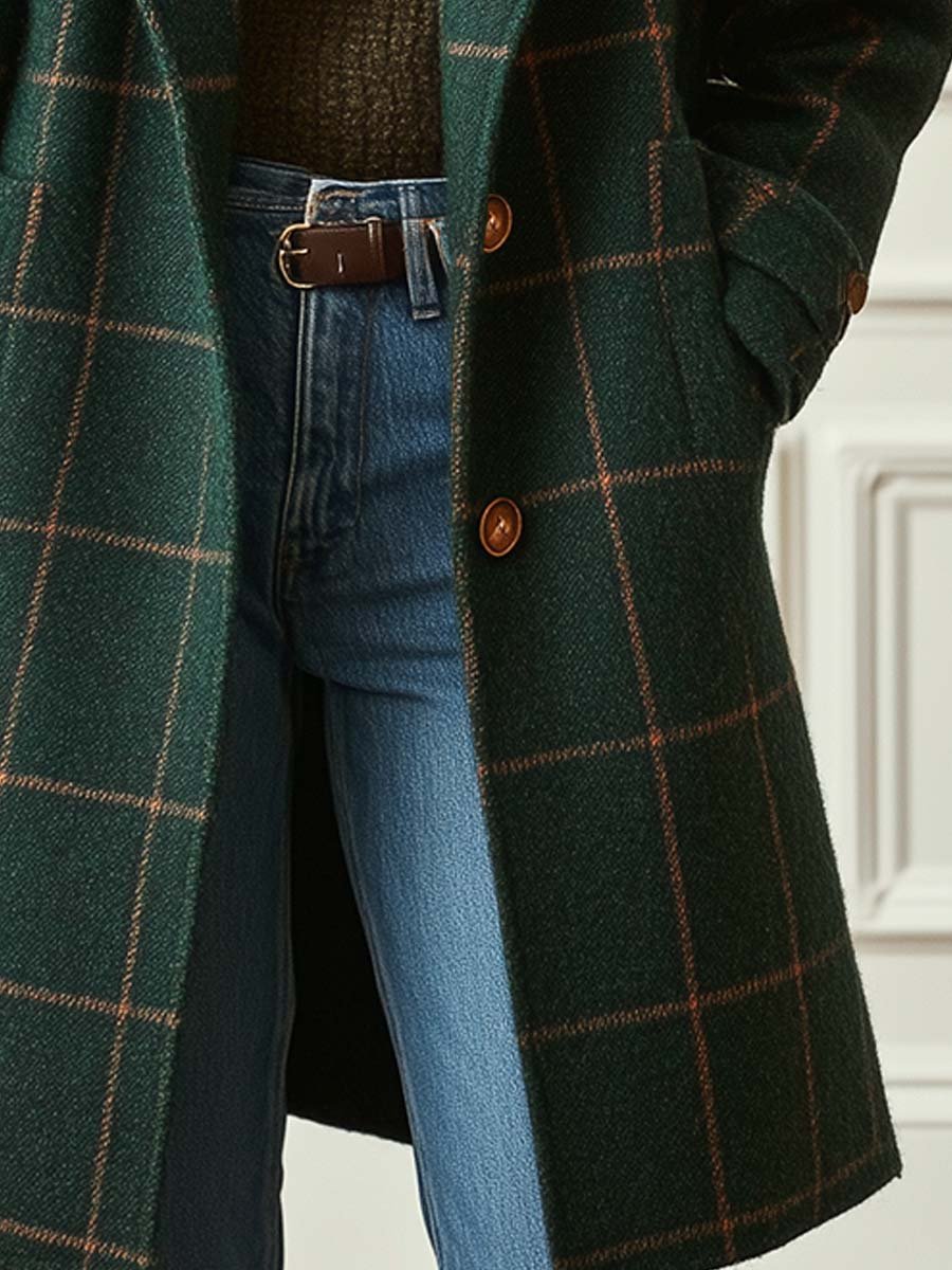 Claire | Elegant Checked Winter Coat