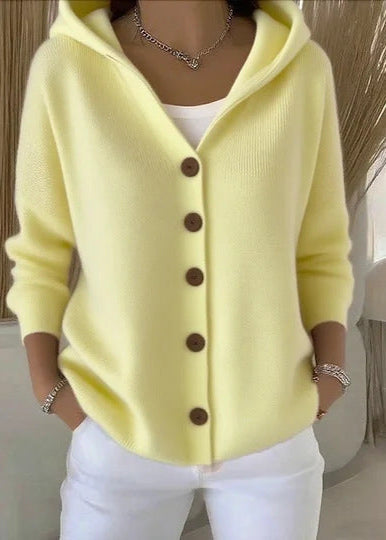 Jessica | Cozy Button-Up Hooded Cardigan