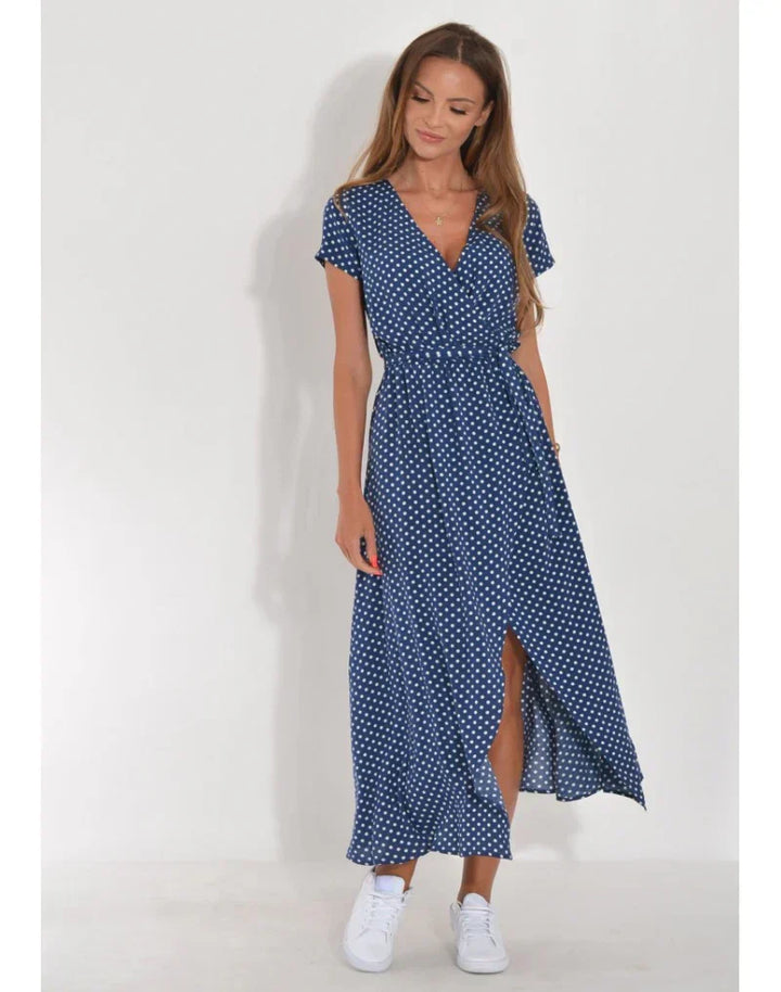 Eva | Elegant V-Neck Flowing Midi Dress