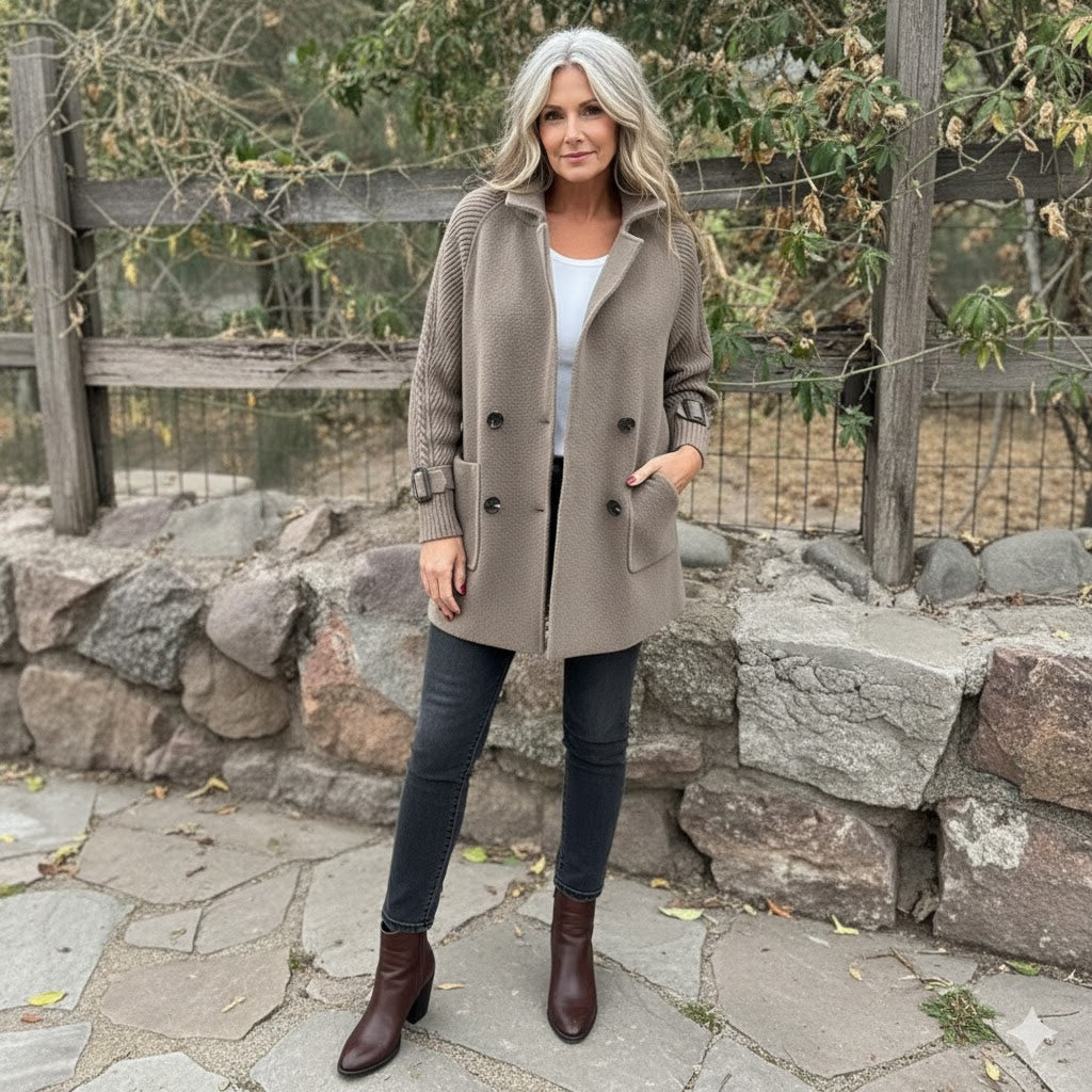 Quinn | Elegant Mid-Length Double-Breasted Coat