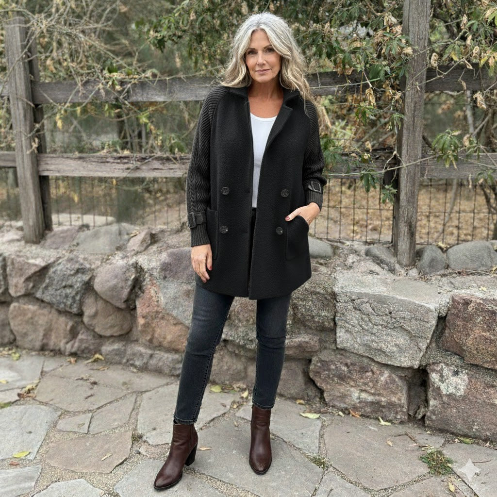 Quinn | Elegant Mid-Length Double-Breasted Coat