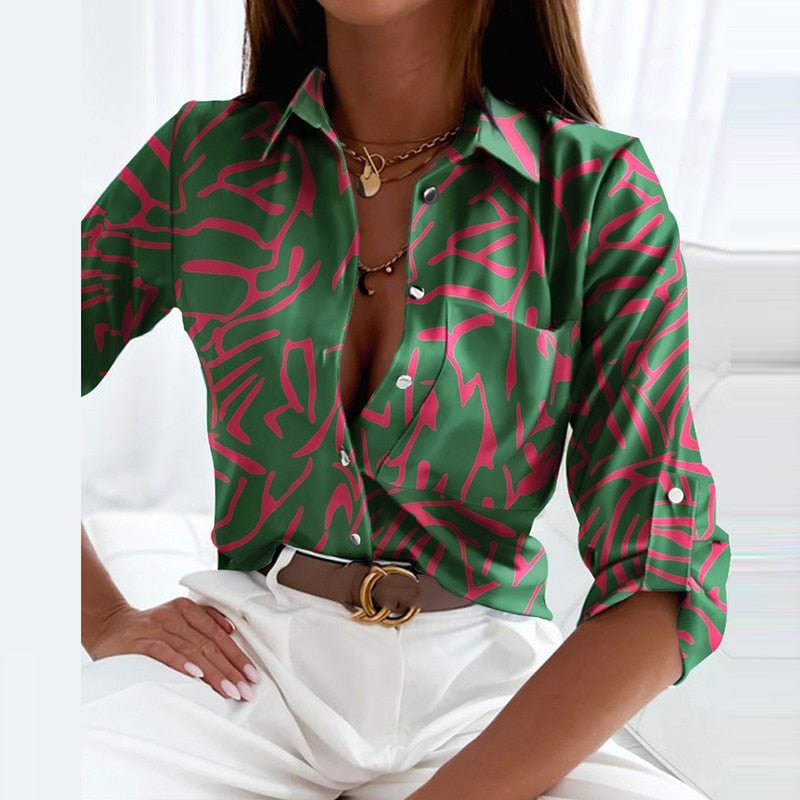 Marina | Refined Collared Pattern Blouse